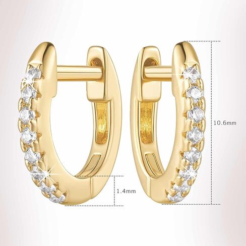 Gold Hoop Earrings for Women 14K Gold Earrings Dazzling Cubic Zirconia Lightweight Gold Earrings for Women Gifts for Women 20mm in Saudi Arabia