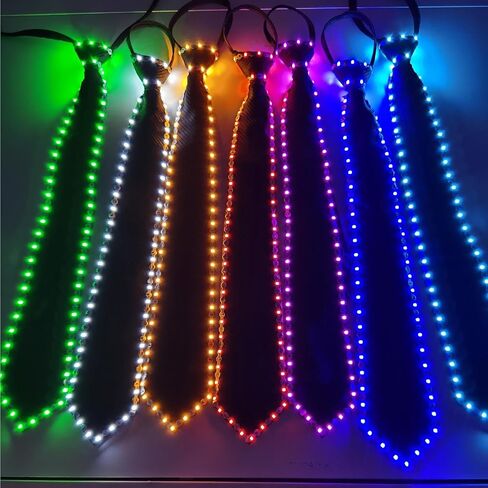 Halloween LED Light up Tie Necktie for Light up Rave Clothes Luminous Glow in the Dark in Saudi Arabia