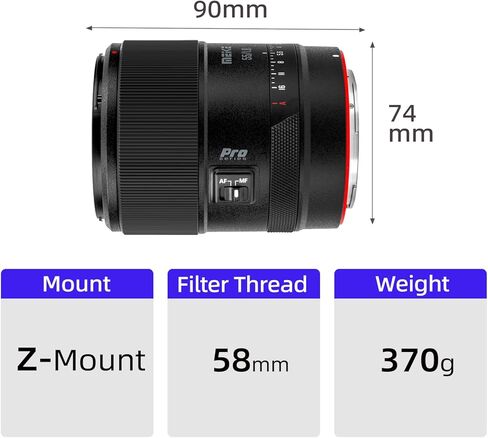 Meike 50mm F1.8 Full Frame STM Auto Focus Prime Lens for Nikon Z Mount Mirrorless Cameras: Z30, Z50, Z5, Z6, Z7, Z6II, Z7II, Z9, Zfc in Saudi Arabia