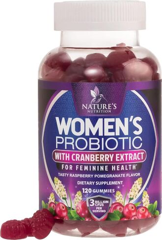 Probiotics for Women Gummy - 6 Diverse Strains w/ Cranberry, PH Balance, Digestive & Feminine Health Support, 3 Billion CFU Womens Probiotic for Urinary & Immune Support, Non-GMO - 60 Gummies in Saudi Arabia