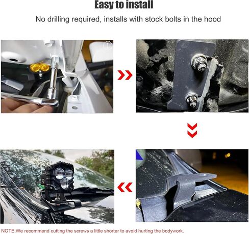 محرك غطاء محرك الأقواس الخنزير ، قوس الأمامي الخفيف الأمامي لفورد F150 ، مفصلات هود LED BRACKETS LIGHT MOUNT مناسبة ل F150 RAPTOR 2017-2024/ F-150 2015-2024 in Kuwait