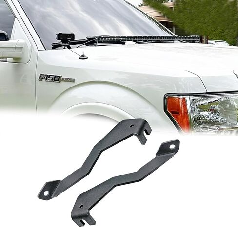 محرك غطاء محرك الأقواس الخنزير ، قوس الأمامي الخفيف الأمامي لفورد F150 ، مفصلات هود LED BRACKETS LIGHT MOUNT مناسبة ل F150 RAPTOR 2017-2024/ F-150 2015-2024 in Kuwait