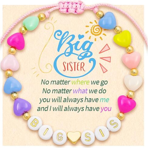 Big Sister Gifts for Girls Big Sister Bracelet for Toddler Daughter Niece Big Sis Bracelet Matching Outfits Big Sister Announcement Jewelry for Girls Big Sister Charm Birthday Gifts in Kuwait