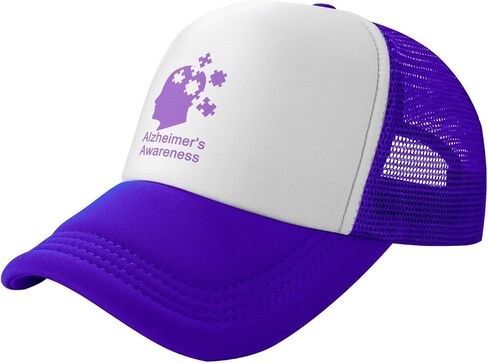 Wear Purple Alzheimer's Awareness Month Hat Funny Trucker Hats Adjustable Baseball Cap Novelty Dad Hats for Men Women Purple in Saudi Arabia
