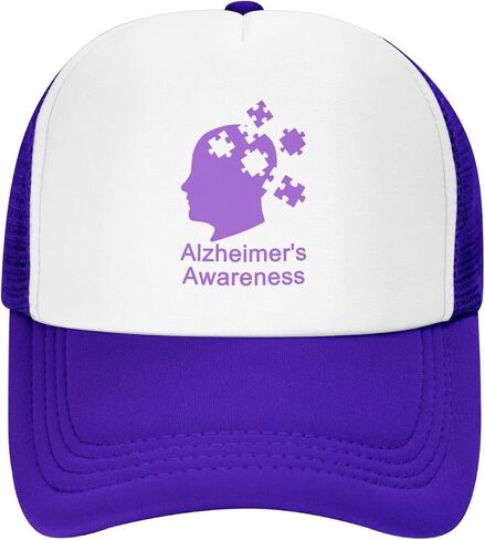 Wear Purple Alzheimer's Awareness Month Hat Funny Trucker Hats Adjustable Baseball Cap Novelty Dad Hats for Men Women Purple in Saudi Arabia