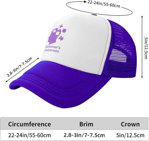 Wear Purple Alzheimer's Awareness Month Hat Funny Trucker Hats Adjustable Baseball Cap Novelty Dad Hats for Men Women Purple in Saudi Arabia