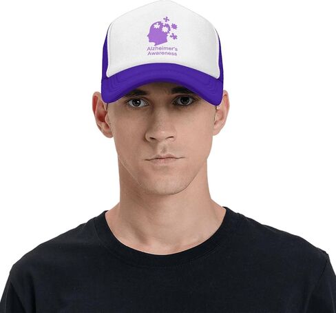 Wear Purple Alzheimer's Awareness Month Hat Funny Trucker Hats Adjustable Baseball Cap Novelty Dad Hats for Men Women Purple in Saudi Arabia