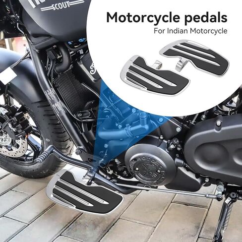 ألواح أرضية سائق الدراجات النارية أوتاد القدم لـ Indian Scout Sixt Bobber استبدال جزء متوافق مع الكشافة الهندية 2015-2021 (أسود) in Kuwait