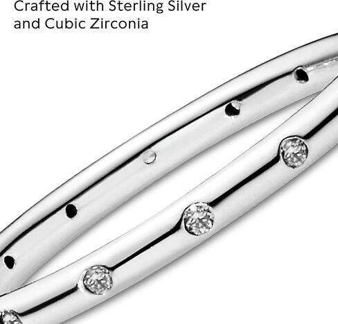 PANDORA Simple Sparkling Band Ring - 14k Gold Stackable Ring for Women - With Gift Box in Kuwait