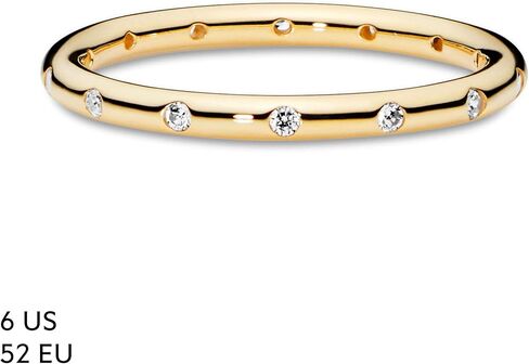 PANDORA Simple Sparkling Band Ring - 14k Gold Stackable Ring for Women - With Gift Box in Kuwait