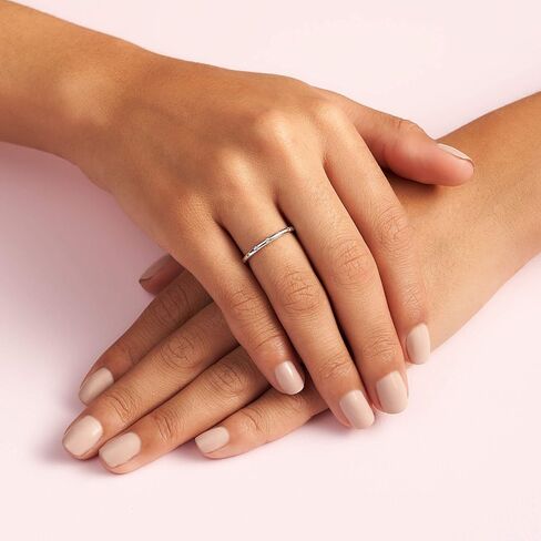 PANDORA Simple Sparkling Band Ring - 14k Gold Stackable Ring for Women - With Gift Box in Kuwait