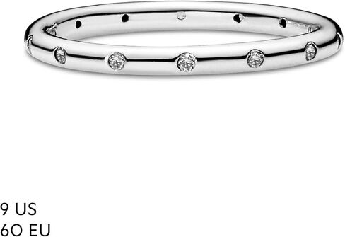 PANDORA Simple Sparkling Band Ring - 14k Gold Stackable Ring for Women - With Gift Box in Kuwait