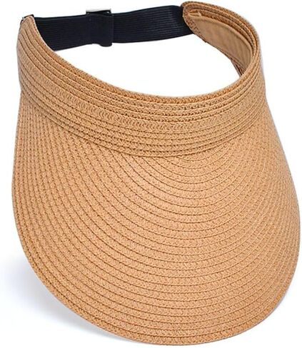 Womens Sun Visor Hat Summer Beach Hat Straw Sun Visor Cap UV Protection with Wide Brim for Womens Travel Golf Hiking in Saudi Arabia