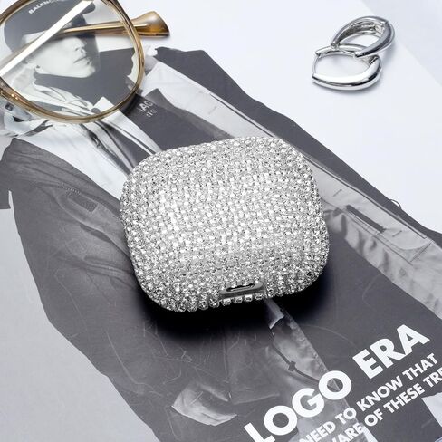 غطاء حماية لسماعات Airpods من Diamond Airpods وحافظات شحن صلبة وملحقات حقيبة حمل لأجهزة Apple Airpods 2 & 1، غطاء حماية من Bling Diamond Airpods وإكسسوارات Airpod اللطيفة اللامعة in Kuwait
