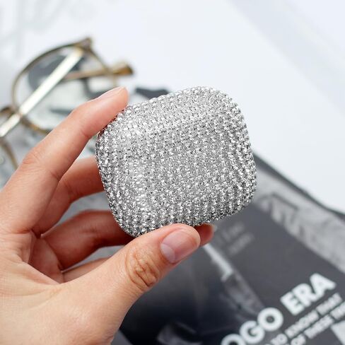 غطاء حماية لسماعات Airpods من Diamond Airpods وحافظات شحن صلبة وملحقات حقيبة حمل لأجهزة Apple Airpods 2 & 1، غطاء حماية من Bling Diamond Airpods وإكسسوارات Airpod اللطيفة اللامعة in Kuwait