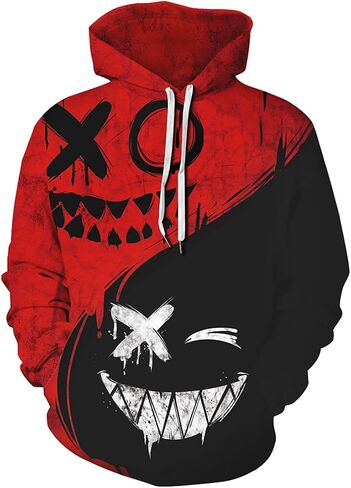 Chaos World Men Men Goidty Hoodie Long Sleeves 3D Funny Print Print Sweatshirt pullover in Kuwait