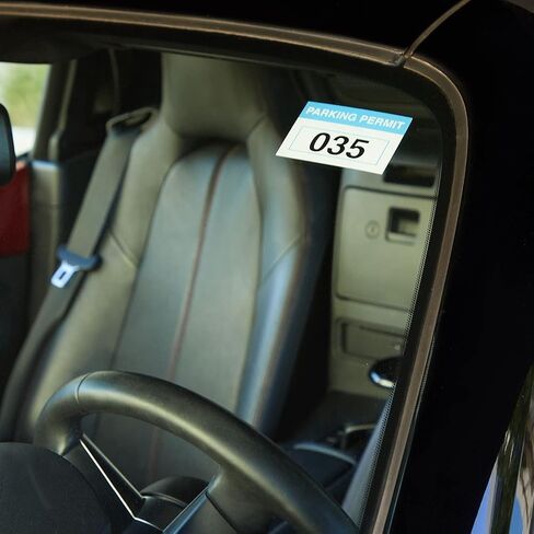 Sequentially Numbered Parking Permit Sticker (Light Blue, 2 x 3 in, 100-Pack) in Saudi Arabia
