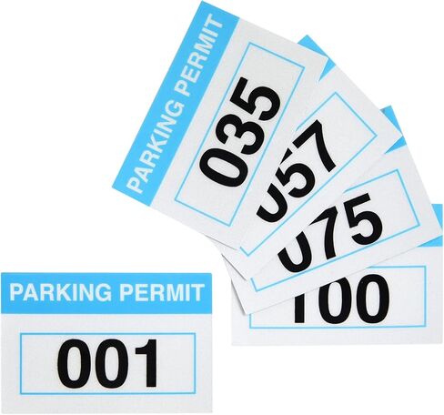 Sequentially Numbered Parking Permit Sticker (Light Blue, 2 x 3 in, 100-Pack) in Saudi Arabia