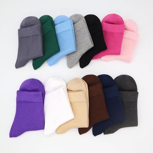 Womens Viscose Bamboo Crew Socks Thin Casual Ultra Soft Colorful Above Ankle Socks Breathable Comfortable 3/6 Pairs in Saudi Arabia