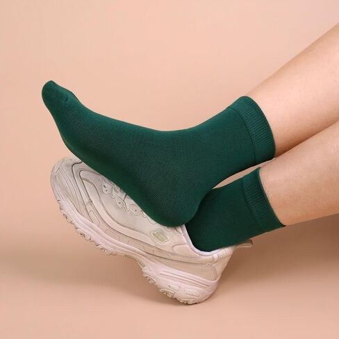 Womens Viscose Bamboo Crew Socks Thin Casual Ultra Soft Colorful Above Ankle Socks Breathable Comfortable 3/6 Pairs in Saudi Arabia