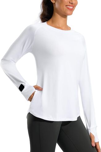 G Gradual Long Sleeve Workout Tops for Women Quick Dry Lightweight Running Athletic Shirts with Zip Pocket Moisture Wicking in Saudi Arabia