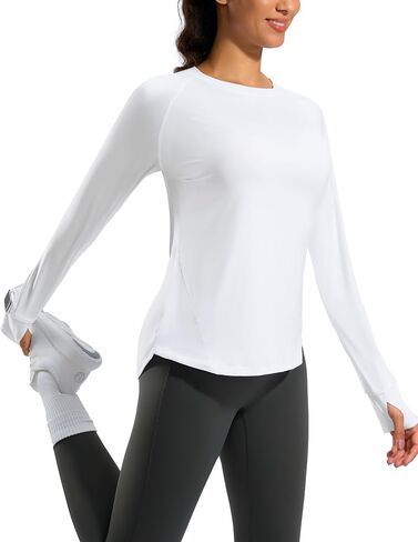 G Gradual Long Sleeve Workout Tops for Women Quick Dry Lightweight Running Athletic Shirts with Zip Pocket Moisture Wicking in Saudi Arabia