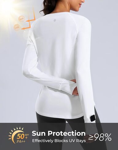 G Gradual Long Sleeve Workout Tops for Women Quick Dry Lightweight Running Athletic Shirts with Zip Pocket Moisture Wicking in Saudi Arabia