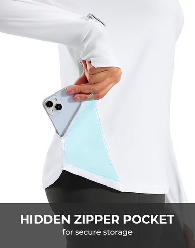 G Gradual Long Sleeve Workout Tops for Women Quick Dry Lightweight Running Athletic Shirts with Zip Pocket Moisture Wicking in Saudi Arabia