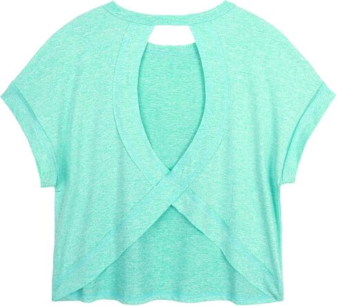 Koscacacy womens plus size open back back tops short sleeve procleout dorts disual yoga gym gym steal tees in Kuwait