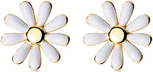 Reffeer Solid 925 Sterling Silver Daisy Flower Stud أقراط الربيع للنساء المراهقات Daisy Stud أقراط in Saudi Arabia