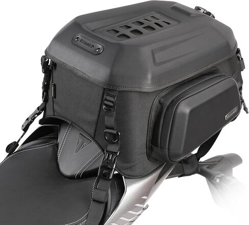 Motorcycle Tail Bag 23-35L Rhinowalk Expandable Motorcycle Luggage Waterproof Motorbike Backpack Helmet Bag with Waterproof Rain Cover for Travel Carbon Fiber Black in Saudi Arabia