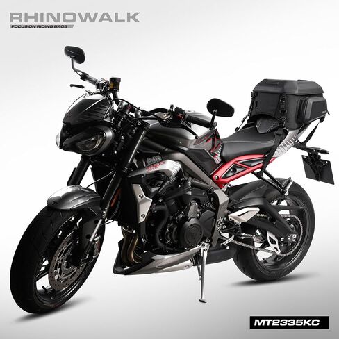 Motorcycle Tail Bag 23-35L Rhinowalk Expandable Motorcycle Luggage Waterproof Motorbike Backpack Helmet Bag with Waterproof Rain Cover for Travel Carbon Fiber Black in Saudi Arabia