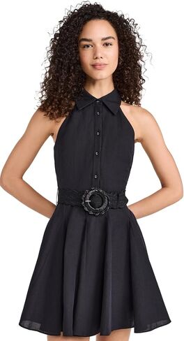 Women's Short Dress with Buckle Belt in Kuwait