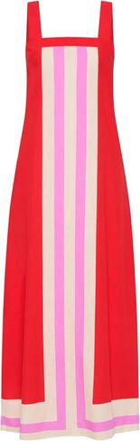 Fiona Jolin Womens Summer Maxi Dress Boho Striped Shoulder Strap Long Sundress Beach Cover Up Dress in Saudi Arabia