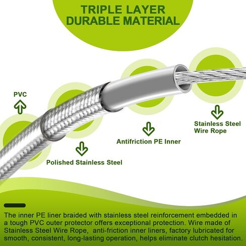 Mofun 65 3/4" Extended Length Motorcycle Clutch Cable Stainless Steel Compatible with Harley Touring Street Glide Electra Glide Road King 1987-2006, 2008-2013, Fit Sportster XL883 1200C, Chrome in Saudi Arabia