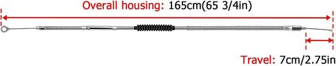 Mofun 65 3/4" Extended Length Motorcycle Clutch Cable Stainless Steel Compatible with Harley Touring Street Glide Electra Glide Road King 1987-2006, 2008-2013, Fit Sportster XL883 1200C, Chrome in Saudi Arabia