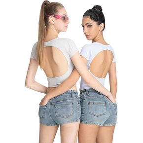 EMMIOL Women Sexy Jean Shorts Low Waisted Stretchy Y2K Denim Shorts Summer Trendy Jorts
