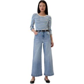 GAP Women's High Rise Wide Leg Cropped Jeans