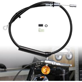 14" Handlebar Clutch Line 51.18" Extended Length Steel Braid Clutch Cable for 2021-Up Harley Touring & 2018-Up softail,Black