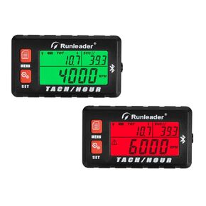 2 PCS of Runleader Digital Bluetooth Hours Tachometer,Multiple Maintenance Reminders,Battery Replaceable for Lawn Mower Generator Motorcycle Outboard Motor Snowmobile etc.