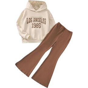 Milumia Girl's 2 ompits outfits print hoodies و bell switsuits