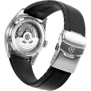 StrapXPro Watch Bands 20mm 22mm - FKM Rubber Watch Strap Replacement Quick Release watchband for Men & Women, Universal Adjustable Cut-to-fit Watchstrap (Black with Silver Clasp) in Kuwait