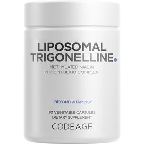 Codeage trigonelline - 250 ملغ لكل كبسولة - إمدادات لمدة 3 أشهر - قلويد قائم على النبات - توصيل الجسوم الشحمي للتوافر البيولوجي - الدعم الصحي الأيضي - nootropic nonotropic non -gmo - 90 كبسولة