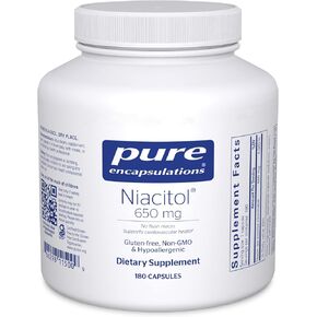 Pure Encapsulations Niacitol 650 mg | Hypoallergenic No-Flush Niacin to Support Digestion, Hormone Synthesis, and Tissue Formation | 180 Capsules