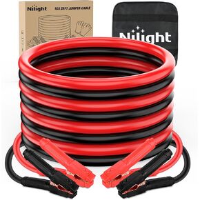 كابلات Nilight Jumper لبطارية السيارة 1 Gauge 30 قدم معززة كابل الثقيلة 900 A CCA مع حقيبة حمل القفزة بدء الطوارئ مجموعة الشاحنة RV