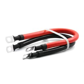 4 AWG Battery Cable 4 AWG Gauge Pure Copper Battery Inverter Cables with 5/16 in Lugs Both Ends Power Inverter Wire Set for Automotive Solar Marine Boat RV Car Motorcycle Red and Black (1FT)