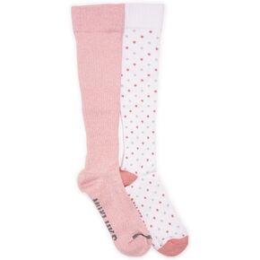 MUK LUKS Women's 2 Pair Pack Cotton Compression Knee High Socks