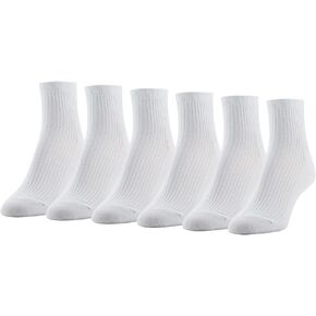 GOLDTOE Women's Simple Rib Quarter Socks, 6-Pairs