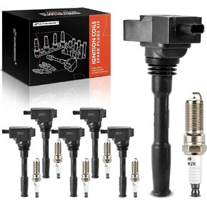 A-Premium Set of 12 Ignition Coil Pack and Iridium Spark Plugs Compatible with Ford F-150 2018-2021, Explorer 2020, Edge 2019-2020, Police Interceptor Utility & Lincoln Aviator, Nautilus, 2.7L 3.0L