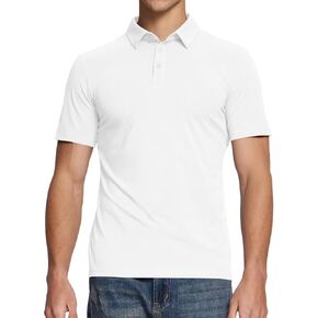 BAMBOO COOL Men's Polo Shirts Slim Fit Moisture Wicking Golf Shirts Performance Short Sleeve for Men